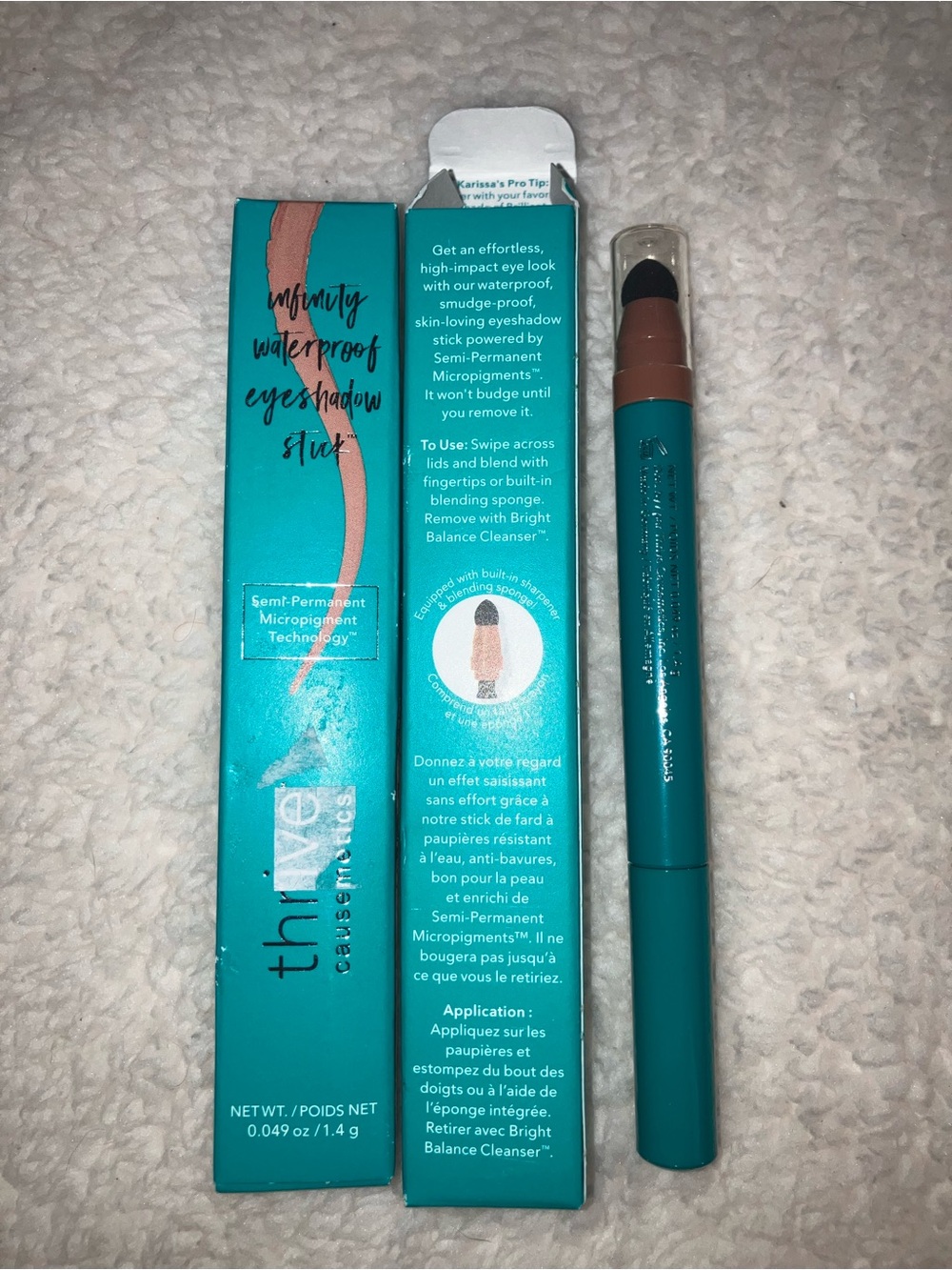 Thrive Causemetics Infinity WP Eyeshadow liner Stick Shaney Jo Caramel Matte NIB